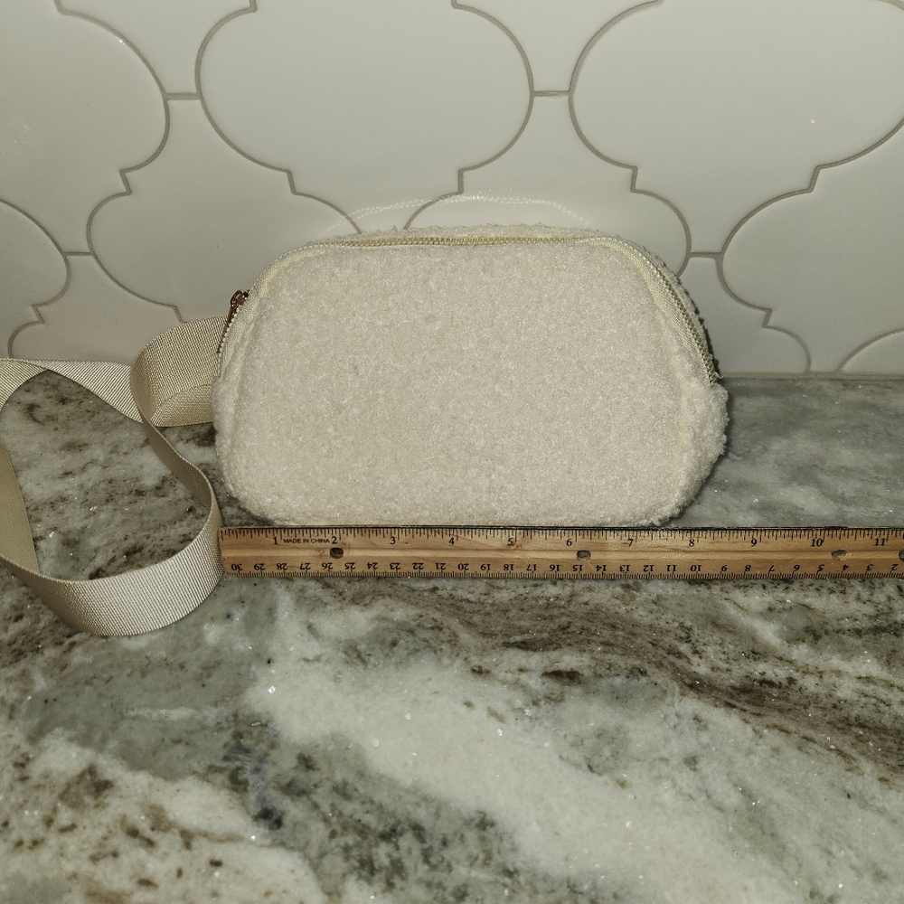 Cozy Sherpa Cream Crossbody/Fanny Bag